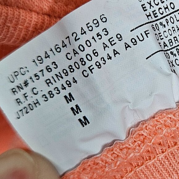 Champion Powerblend Fleece Hoodie Iridescent Script Logo Coral Pink M - Picture 5 of 7